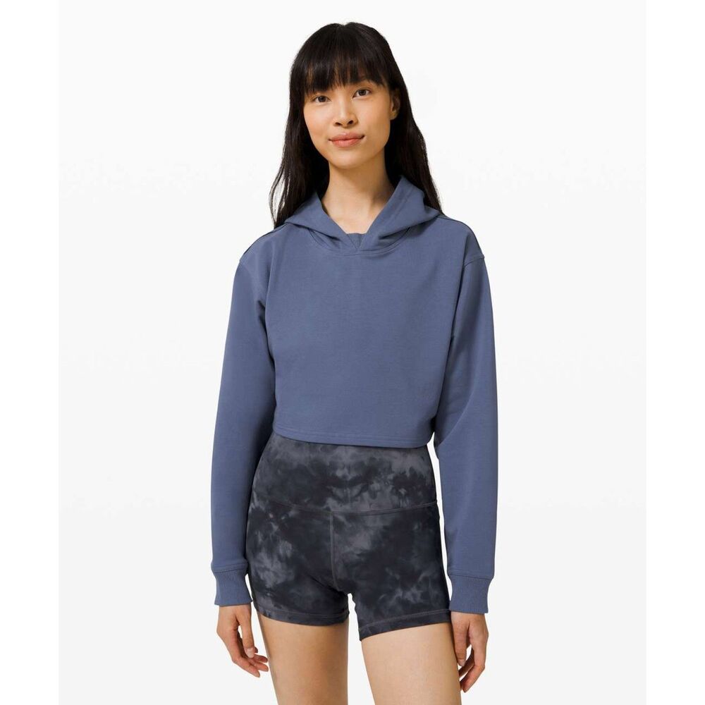 Lululemon All Yours Cropped Hoodie in Ink Blue Size 4